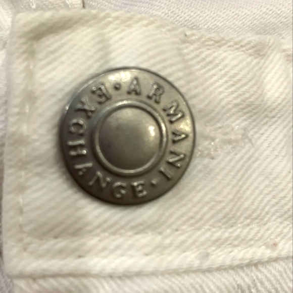 👖 Armani Exchange Designer White Jeans w/ Silver Wings - Picture 3 of 7